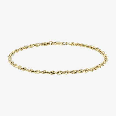 14K Yellow Gold 2.5mm Rope Chain Bracelet