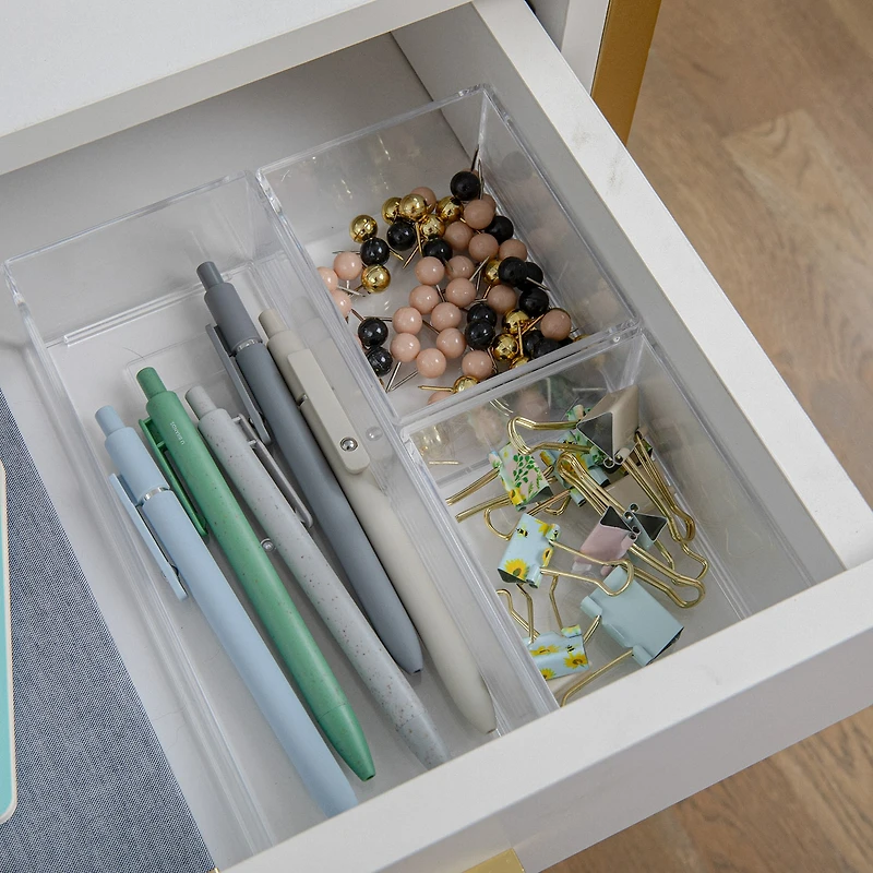 Martha Stewart 3 Piece Clear Desktop Organizers