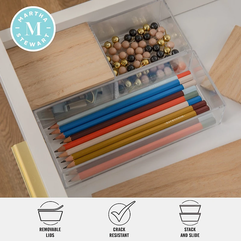 Martha Stewart 3 Pack Bins With MDF Lids