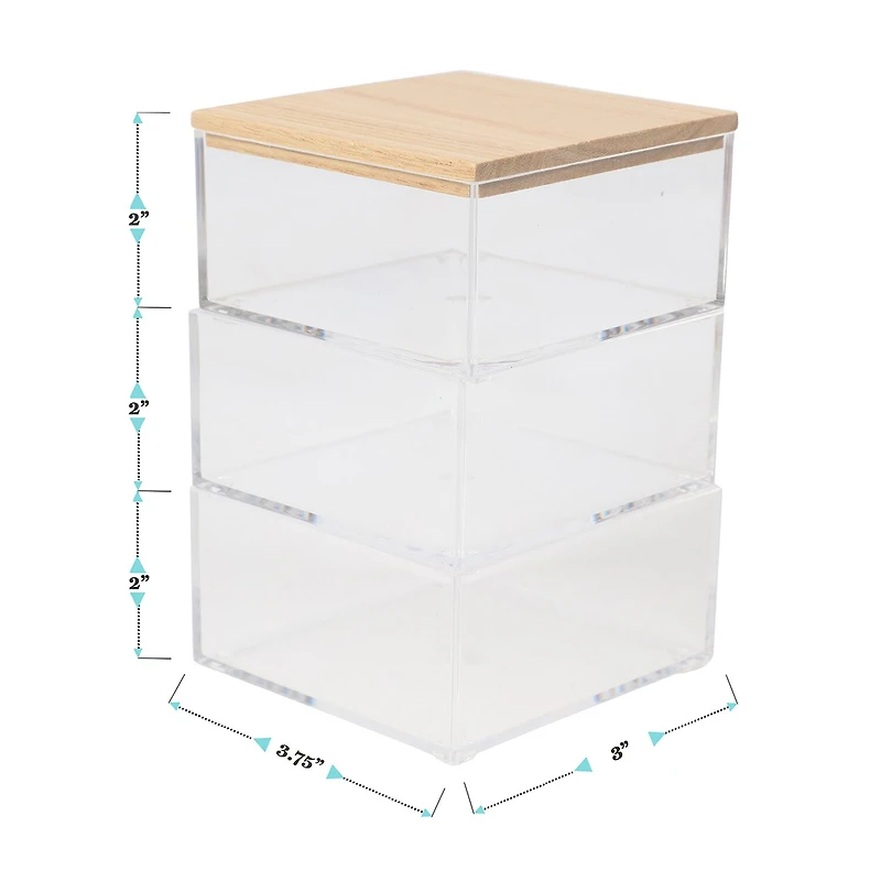 Martha Stewart 3 Pack Bins With MDF Lid