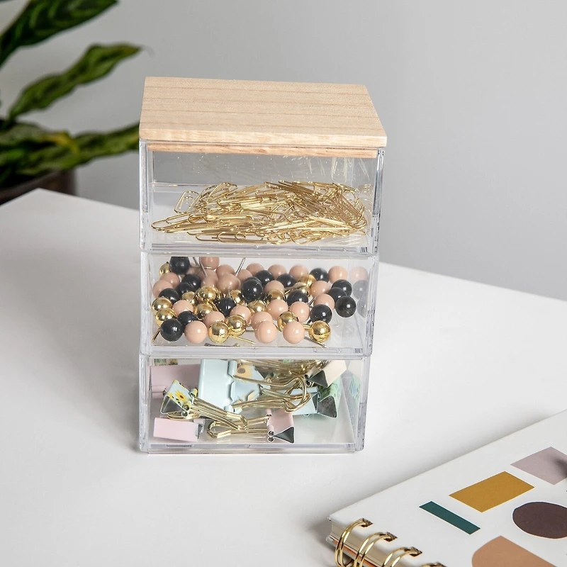 Martha Stewart 3 Pack Bins With MDF Lid