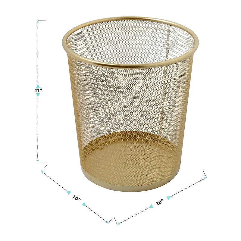 Martha Stewart 4.5 Gal Gold Mesh Trash Can