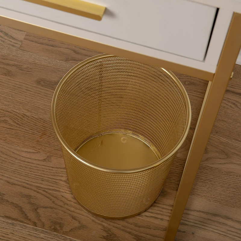 Martha Stewart 4.5 Gal Gold Mesh Trash Can
