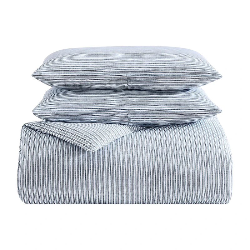 Eddie Bauer Ticking Stripe Duvet Cover Set
