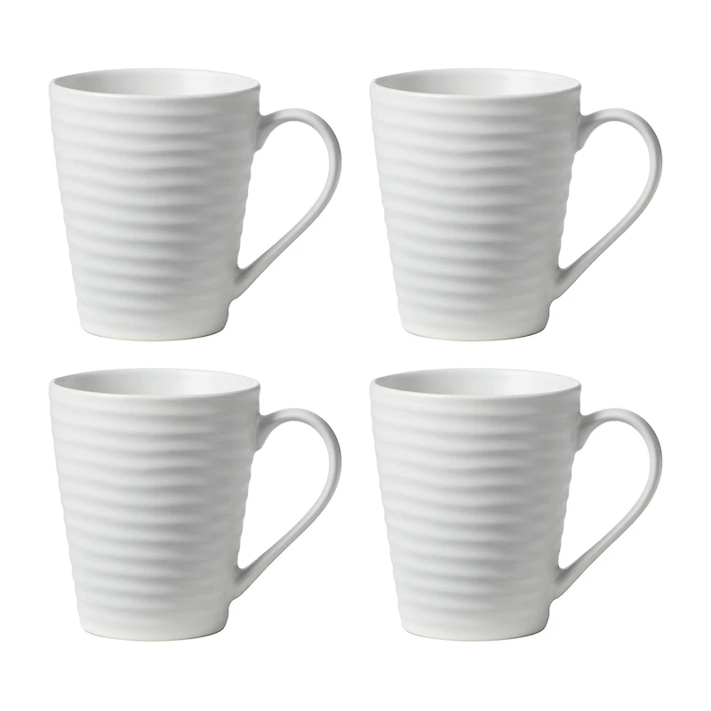 Oneida Ridge White 4-pc. Stoneware Mug Set
