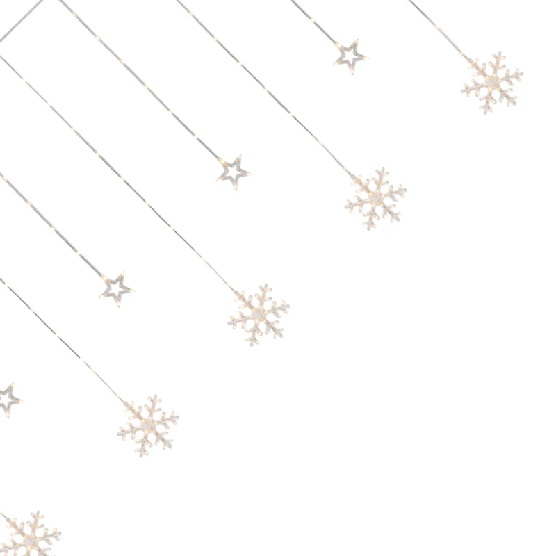 Northlight 5ft 250ct Led Star And Snowflake Window Curtain String Lights