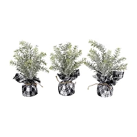 Northlight 9" Mini Frosted Pine Artificial 1 Foot Pine Christmas Tree