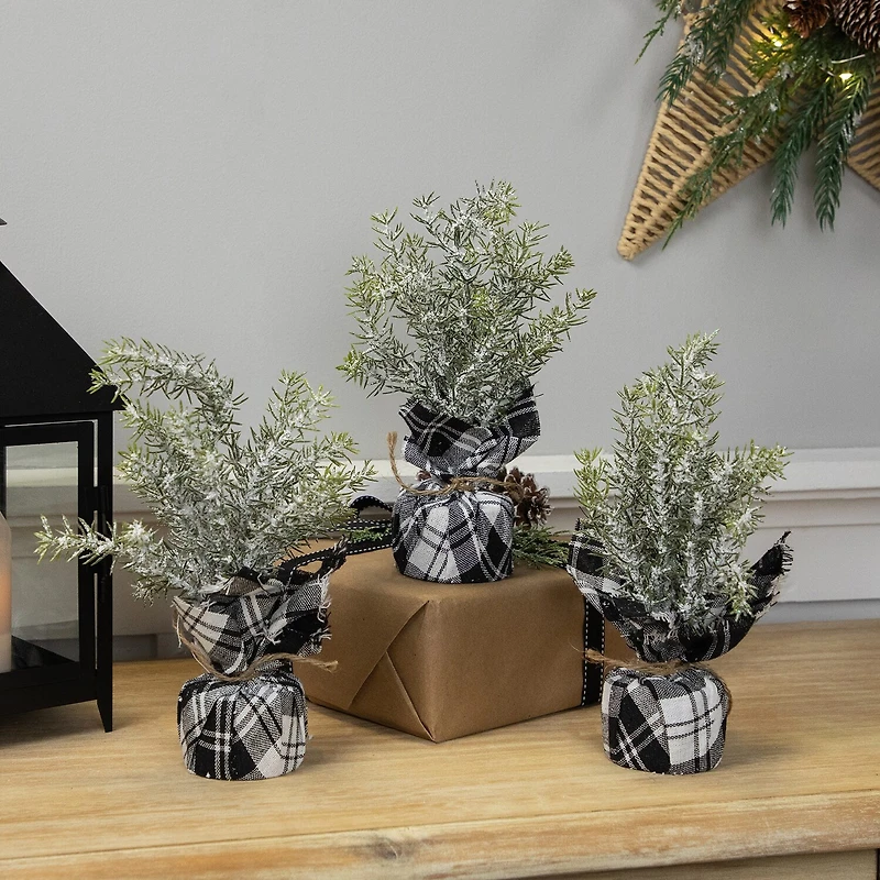Northlight 9" Mini Frosted Pine Artificial 1 Foot Pine Christmas Tree