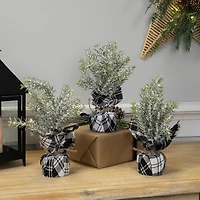 Northlight 9" Mini Frosted Pine Artificial 1 Foot Pine Christmas Tree