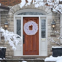 Northlight 36" Icy White Iridescent Spruce Wreath
