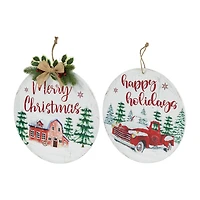 Northlight 16" Merry And Happy Holidays Wood Wall Sign