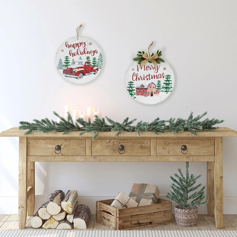 Northlight 16" Merry And Happy Holidays Wood Wall Sign