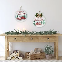 Northlight 16" Merry And Happy Holidays Wood Wall Sign