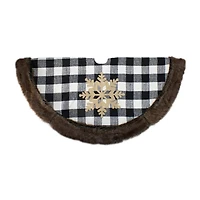 Northlight 48" Buffalo Plaid With Burlap Snowflake Indoor Tree Skirt
