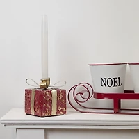 Northlight 5" Metal Gift Box Taper Candle Holder