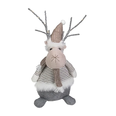 Northlight 18" Led Wrapped Antlers Knitted Reindeer Christmas Figurine