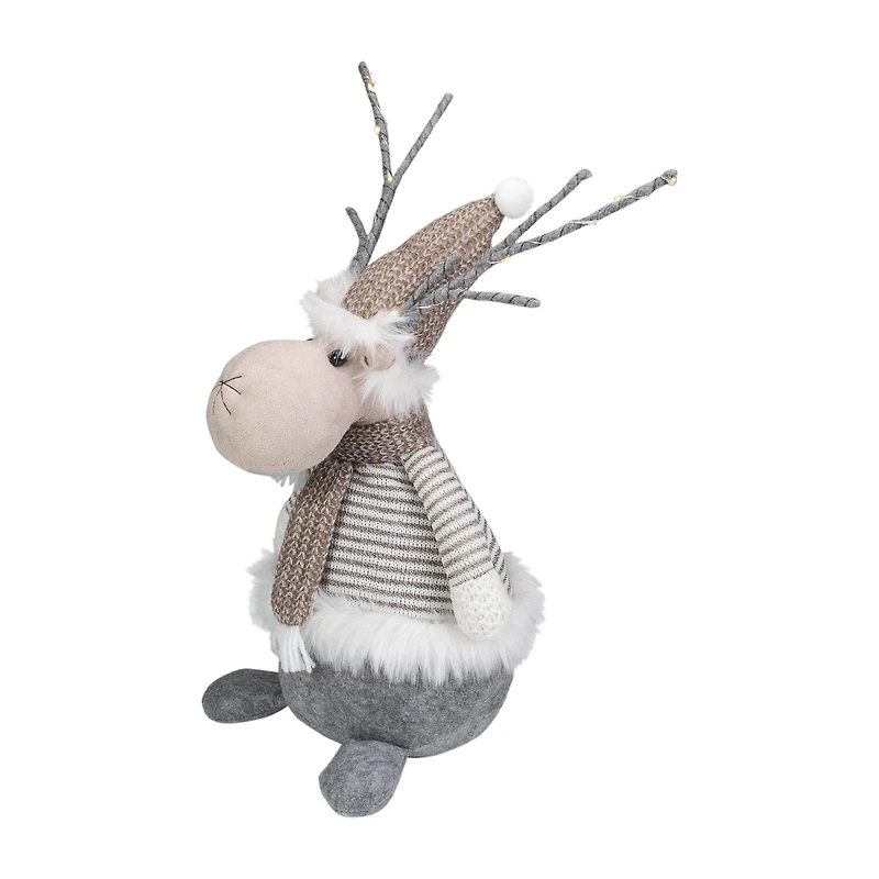 Northlight 18" Led Wrapped Antlers Knitted Reindeer Christmas Figurine