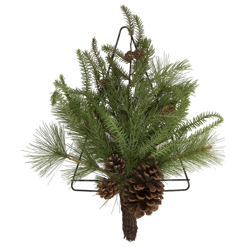 Northlight 21" Pine Tree Wall Hanging With Pinecones Christmas Window Decor