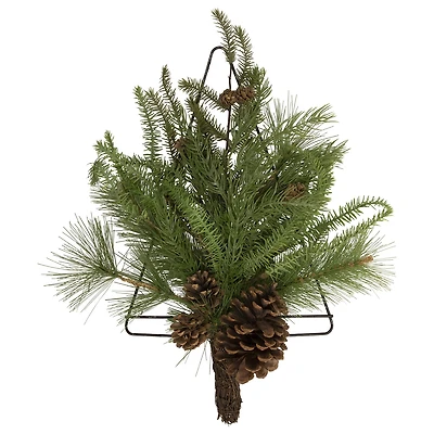 Northlight 21" Pine Tree Wall Hanging With Pinecones Christmas Window Decor