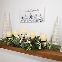 Northlight 42" Berries And Eucalyptus Artificial Candle Holder