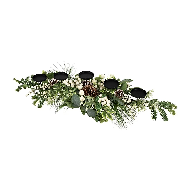 Northlight 42" Berries And Eucalyptus Artificial Candle Holder