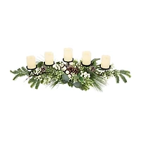 Northlight 42" Berries And Eucalyptus Artificial Candle Holder