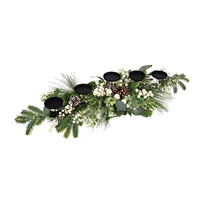 Northlight 42" Berries And Eucalyptus Artificial Candle Holder