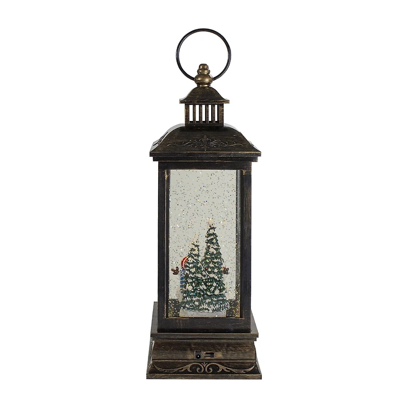 Northlight 11" Led Snowman Family Brushed Lantern Decorative Lantern