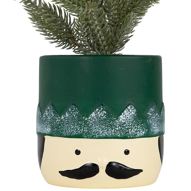 Northlight 15" Mini Frosted In Nutcracker Pot 1 Foot Christmas Tree