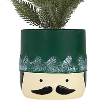 Northlight 15" Mini Frosted In Nutcracker Pot 1 Foot Christmas Tree