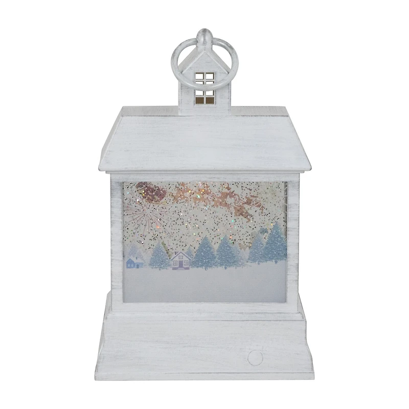 Northlight 10" Led Lighted Santafts Sleigh Lantern Christmas Snow Globe