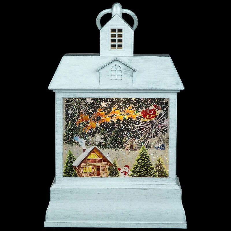 Northlight 10" Led Lighted Santafts Sleigh Lantern Christmas Snow Globe