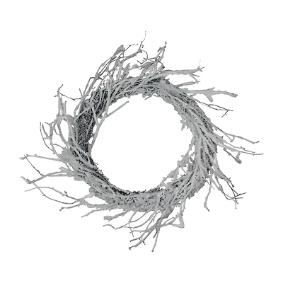 Northlight 24" Snow Flocked Iridescent Glitter Wreath