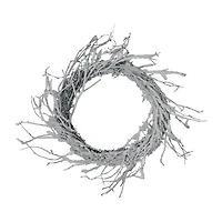 Northlight 24" Snow Flocked Iridescent Glitter Wreath