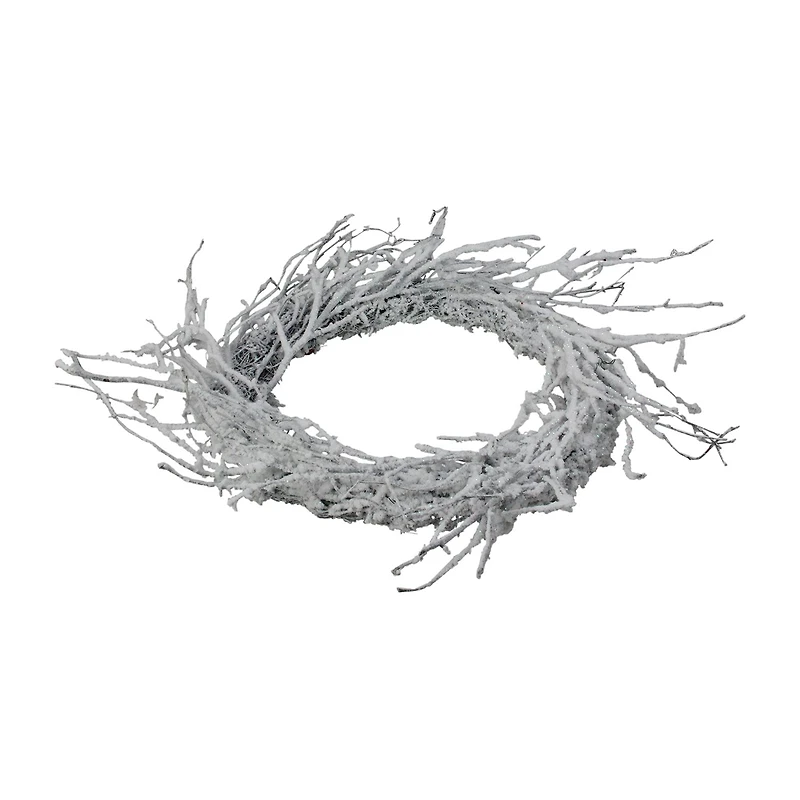 Northlight 24" Snow Flocked Iridescent Glitter Wreath
