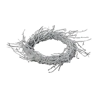 Northlight 24" Snow Flocked Iridescent Glitter Wreath