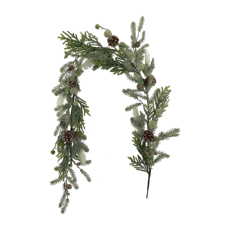 Northlight 5ft Artificial With Frosted Foliage And Pinecones Christmas Indoor Garland