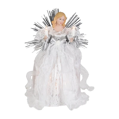 Northlight 11" Lighted Angel With Candle Christmas Tree Topper