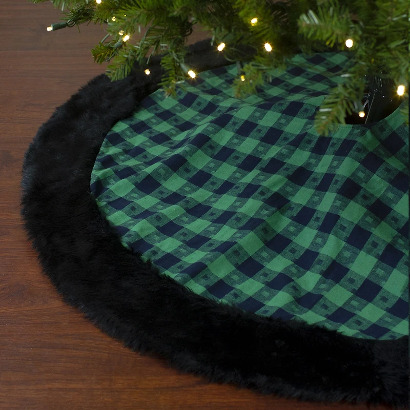 Northlight 48" Plaid Plush Indoor Tree Skirt