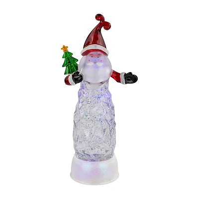 Northlight 12" Led Lighted Santa Acrylic Christmas Snow Globe