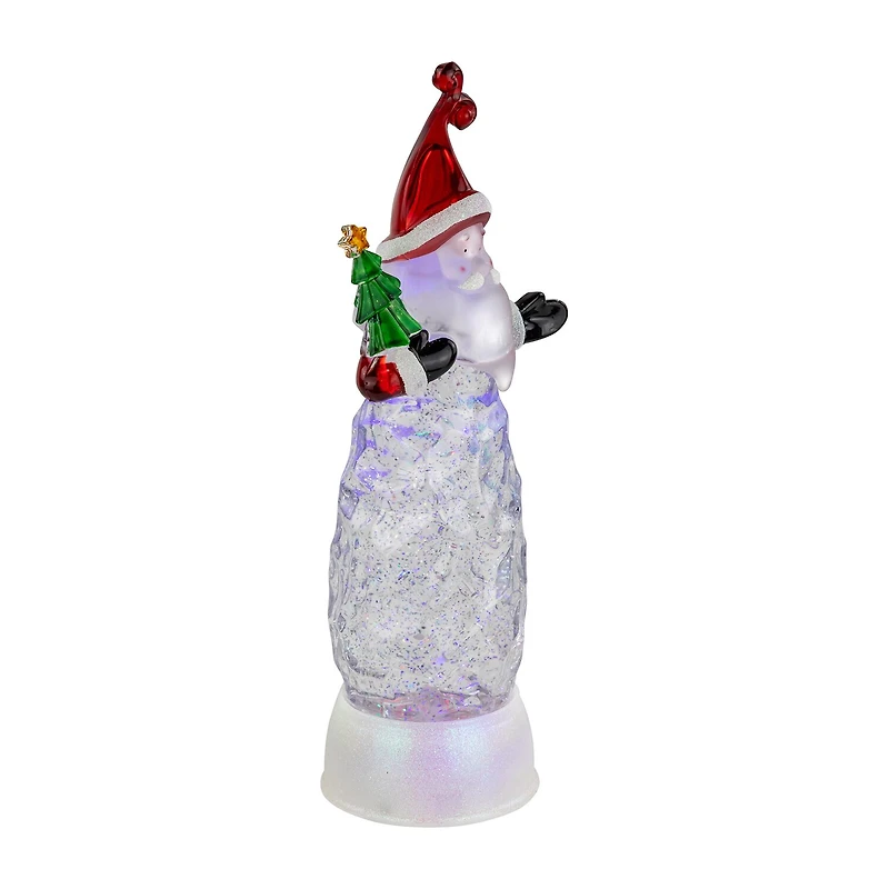 Northlight 12" Led Lighted Santa Acrylic Christmas Snow Globe