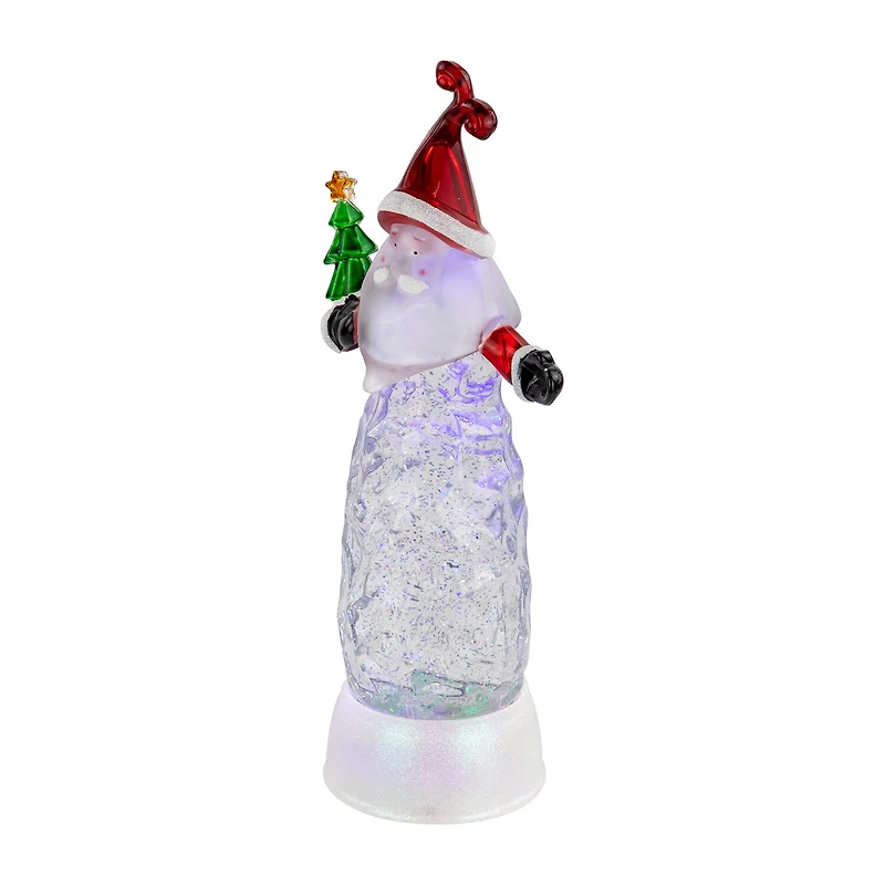 Northlight 12" Led Lighted Santa Acrylic Christmas Snow Globe