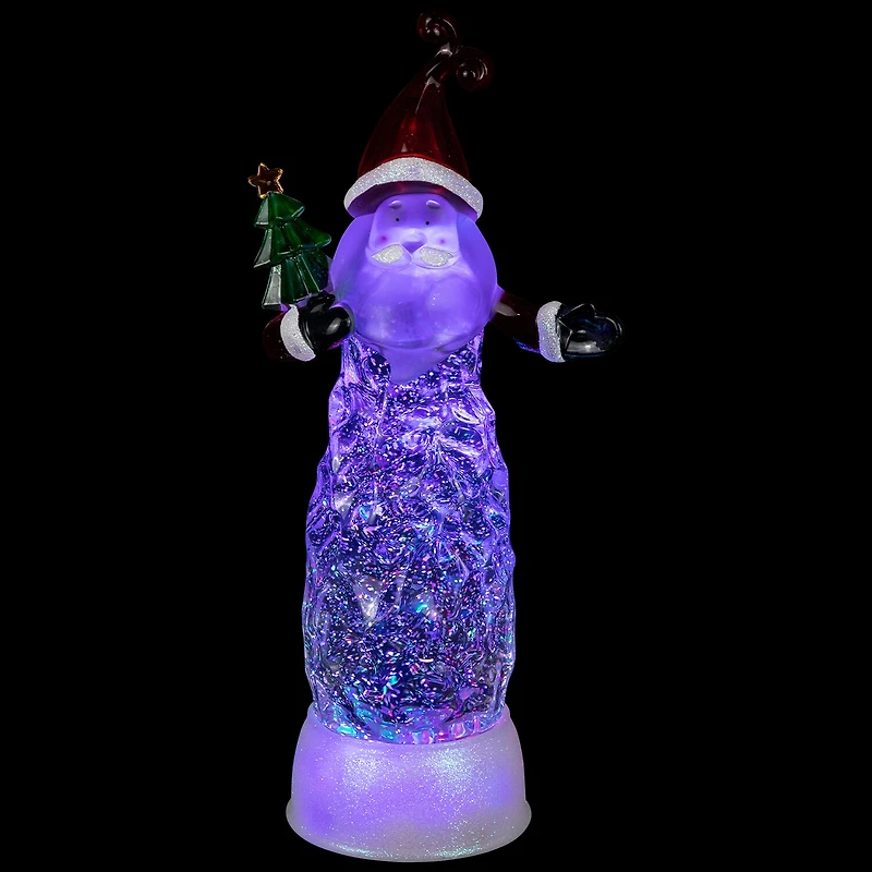 Northlight 12" Led Lighted Santa Acrylic Christmas Snow Globe