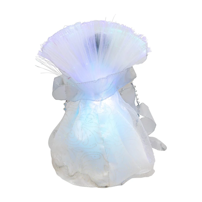 Northlight 12" Silver Lighted Fiber Optic African American Angel Christmas Tree Topper