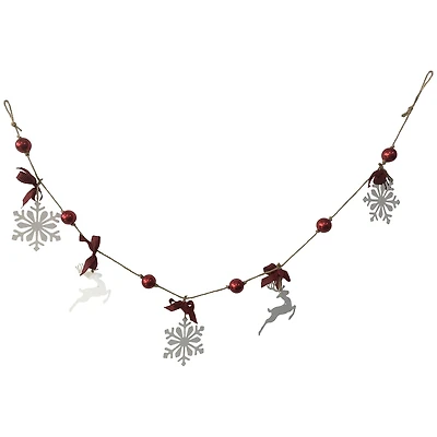 Northlight 4ft Snowflake And Reindeer With Ball Christmas Indoor Garland