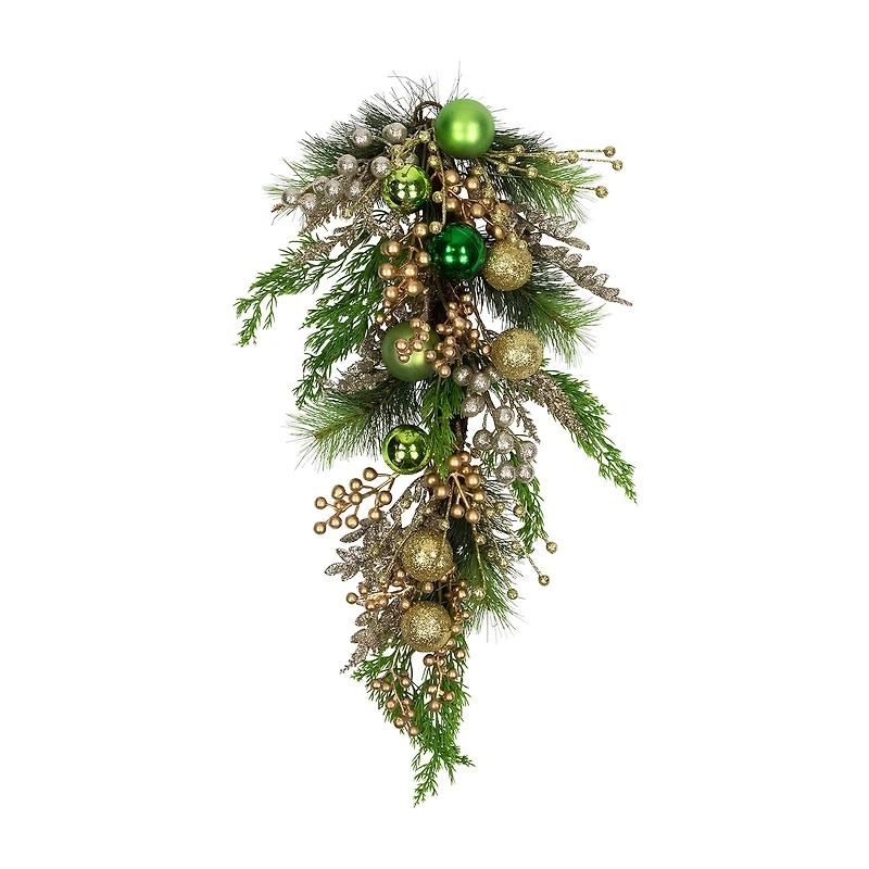 Northlight 25" Ball Ornaments And Berries Glittered Swag