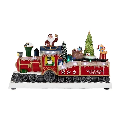 Northlight 12" Led Lighted Animated And Musical Toy Shop Train Plays Music Christmas Village