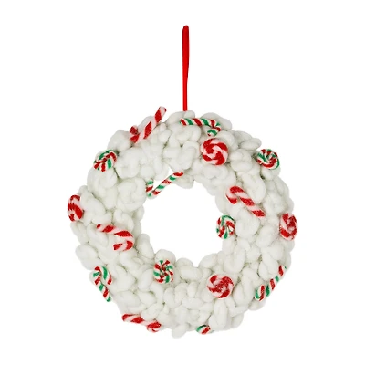 Northlight 13" Plush Peppermint And Candy Canes Wreath