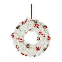 Northlight 13" Plush Peppermint And Candy Canes Wreath