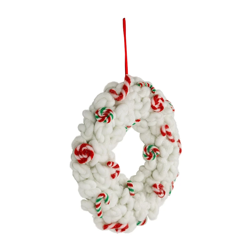 Northlight 13" Plush Peppermint And Candy Canes Wreath